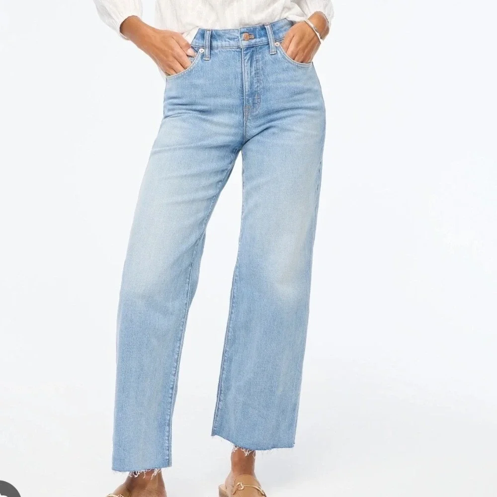 J.Crew Wide-Leg Crop Jean All-Day Stretch Light Wash Denim Size 31